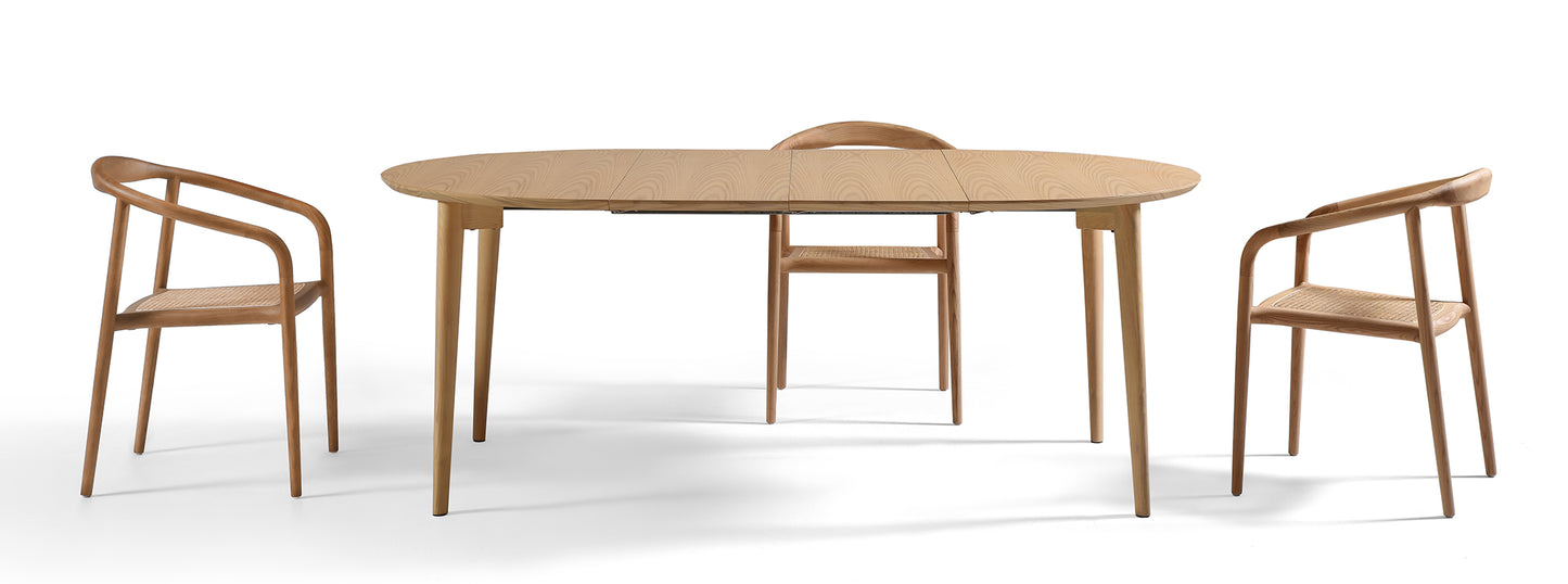 Table à Manger Ronde Extensible Eva 120-200 cm
