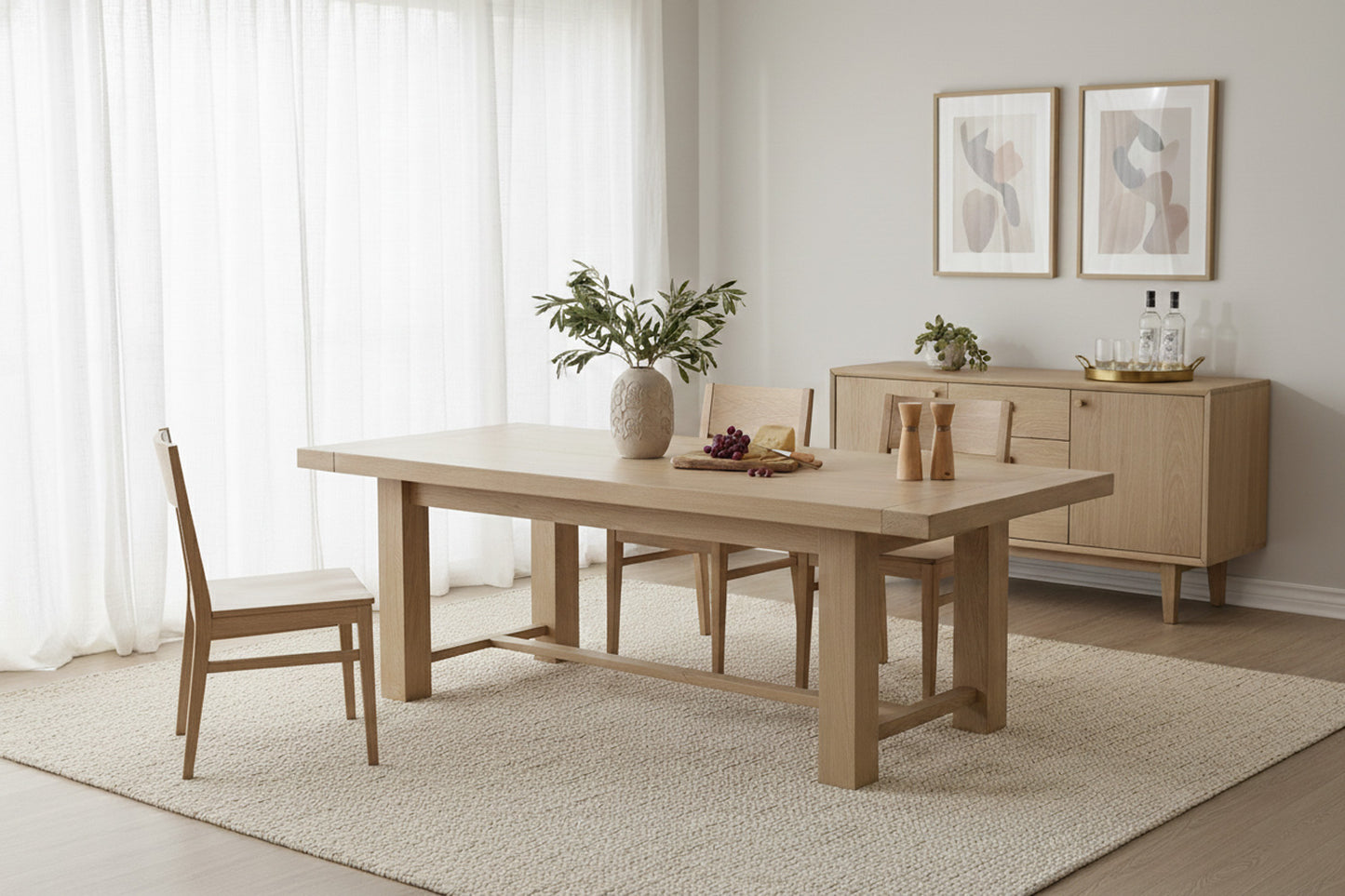 Table de Salle à Manger en Bois Campagne Etabli 240 cm