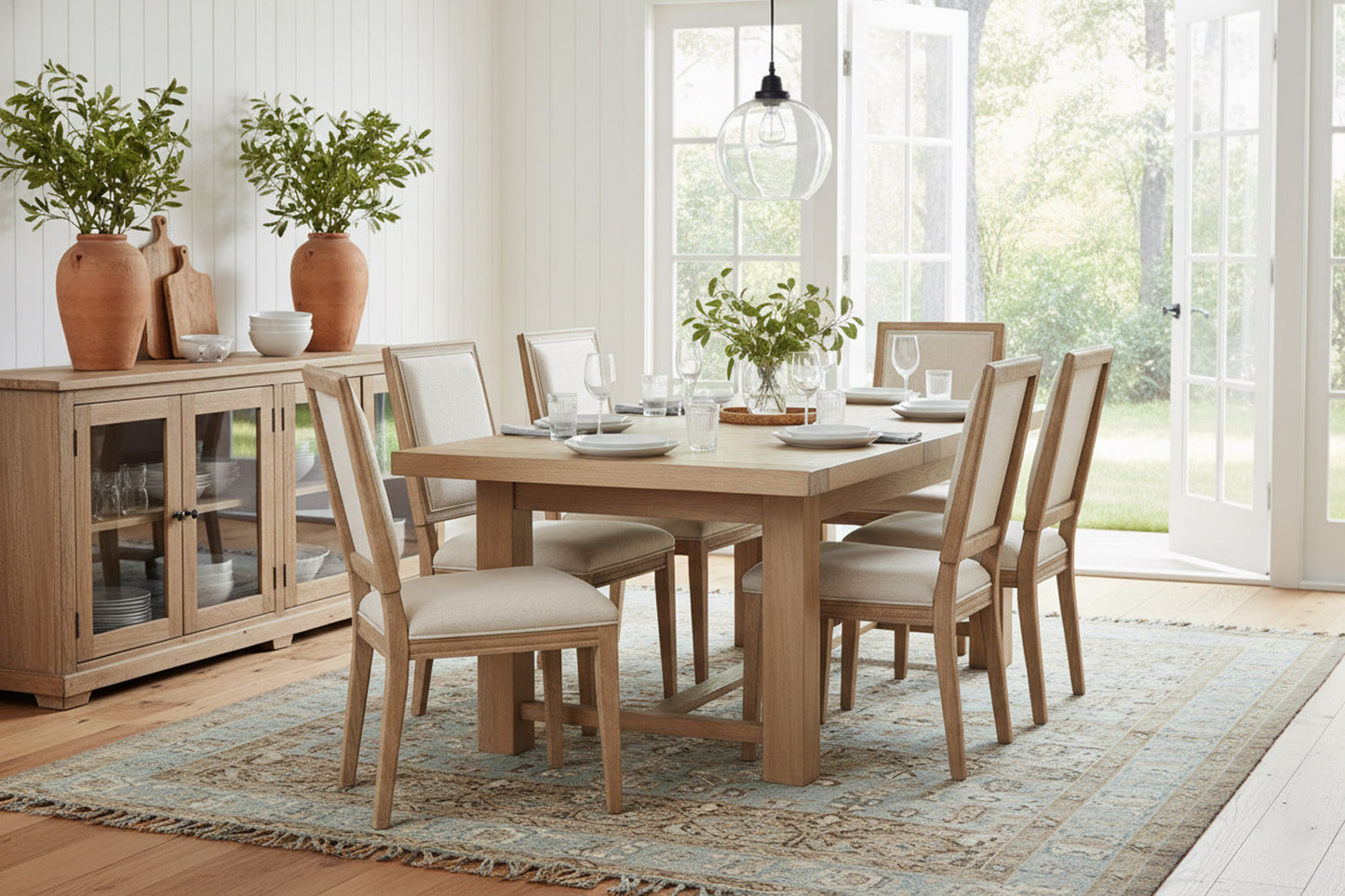 Table de Salle à Manger Campagne Etabli en Bois à Rallonges 200-280 cm
