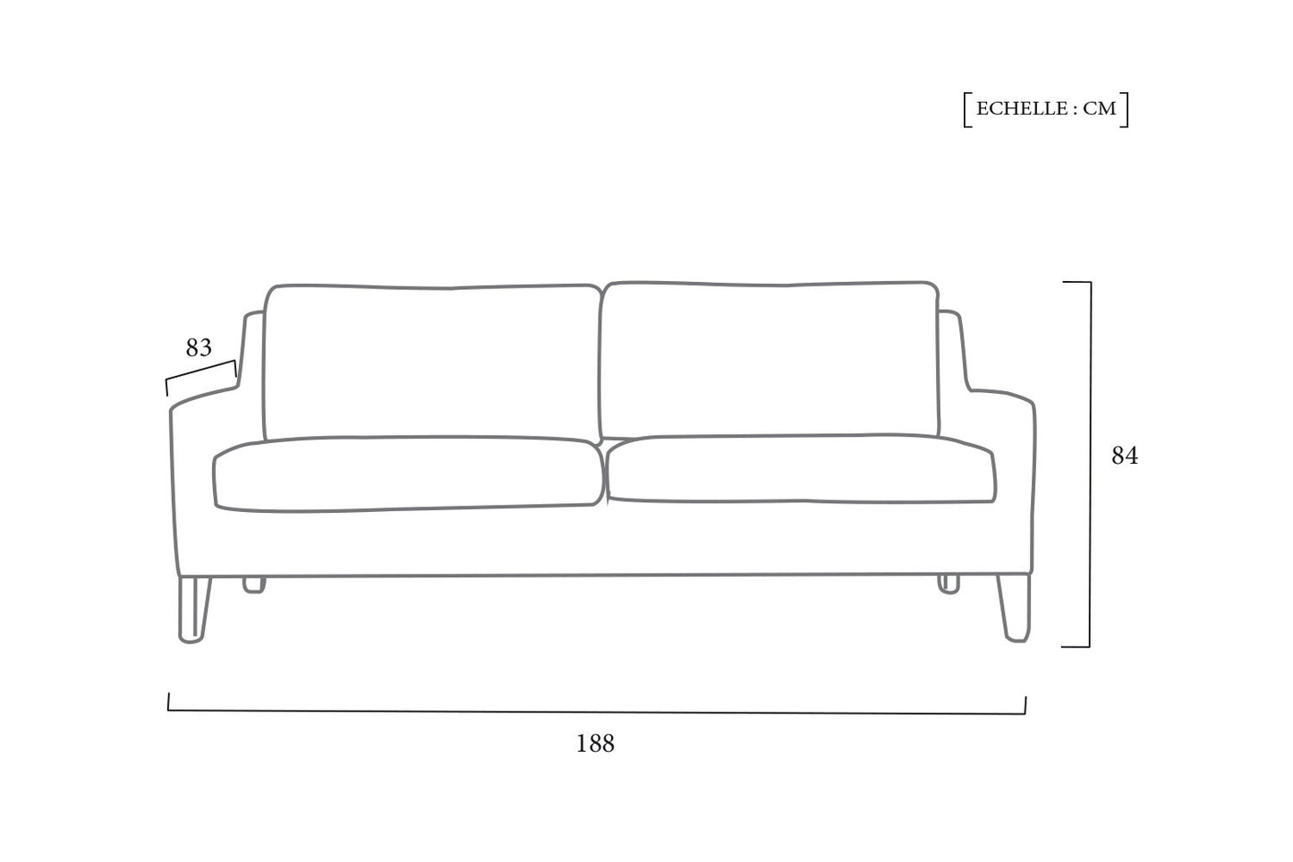 Schéma Technique Canapé Anglais Art Déco Oxford meta-dimensions