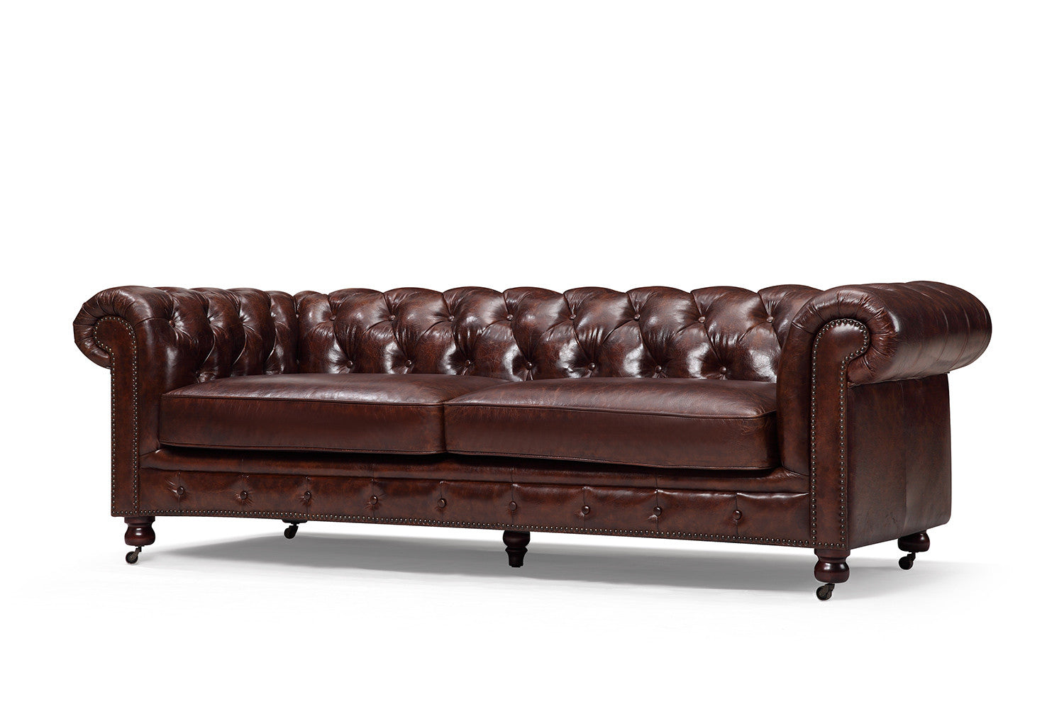 Canapé chesterfield Kensington en cuir Antique RM-197
