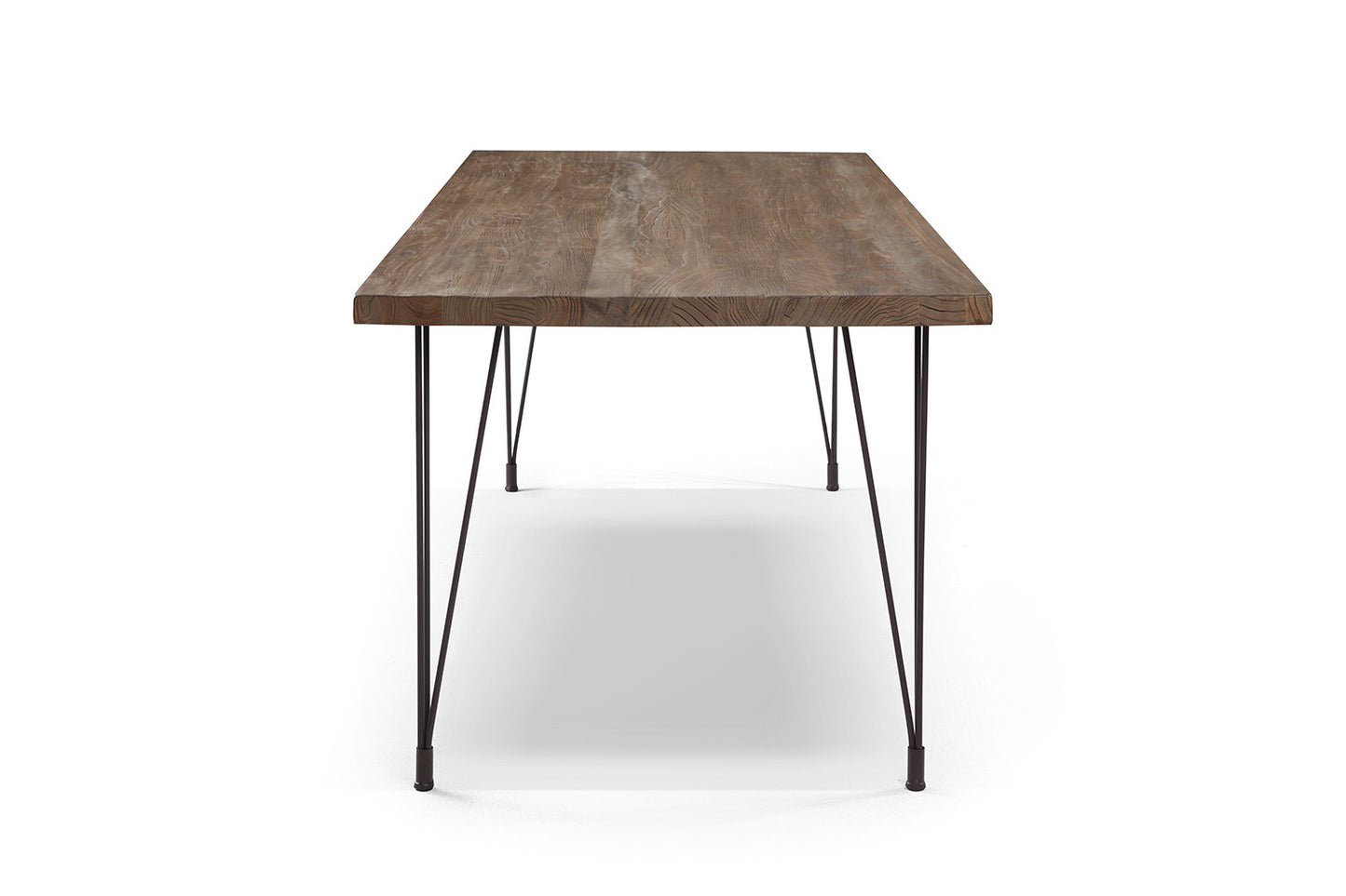 Table industrielle métal et bois avec pieds en épingle