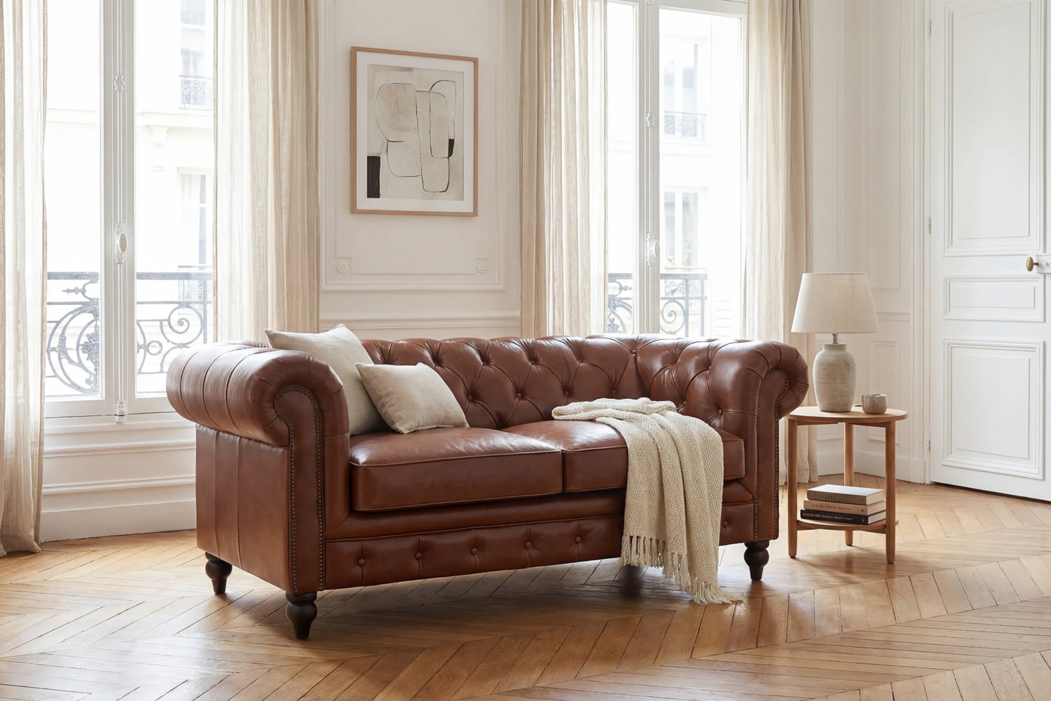 Canapé Chesterfield Kensington en Cuir 2 places