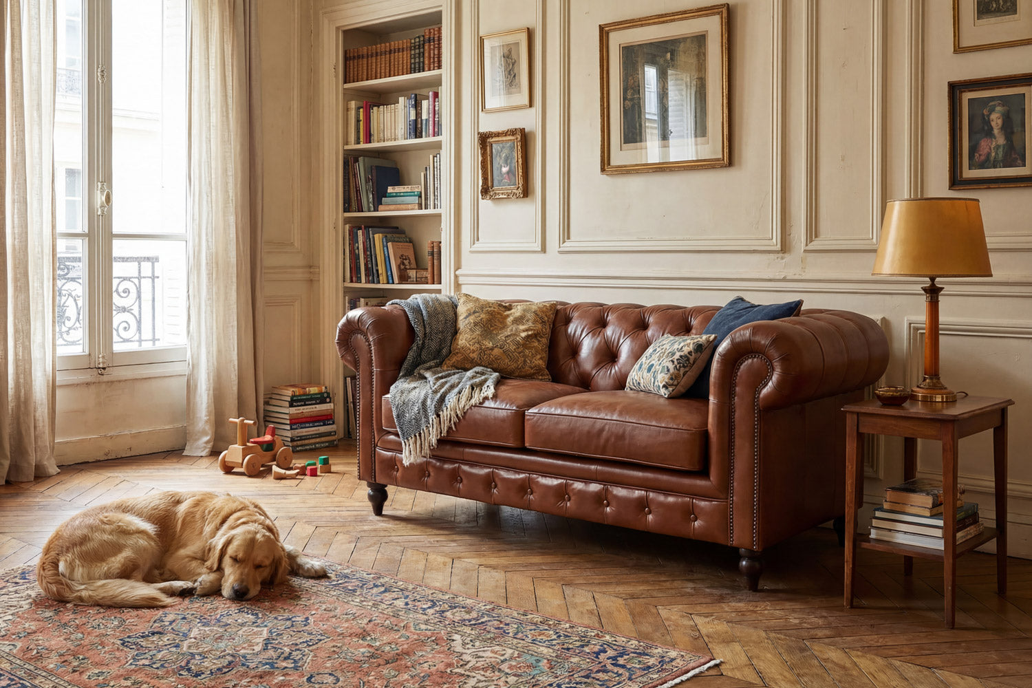 Canapé Chesterfield Kensington en Cuir 2 places