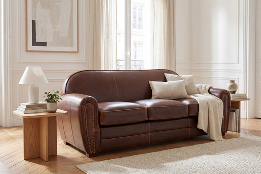 Canapé Club 1930 Ancien à Clous