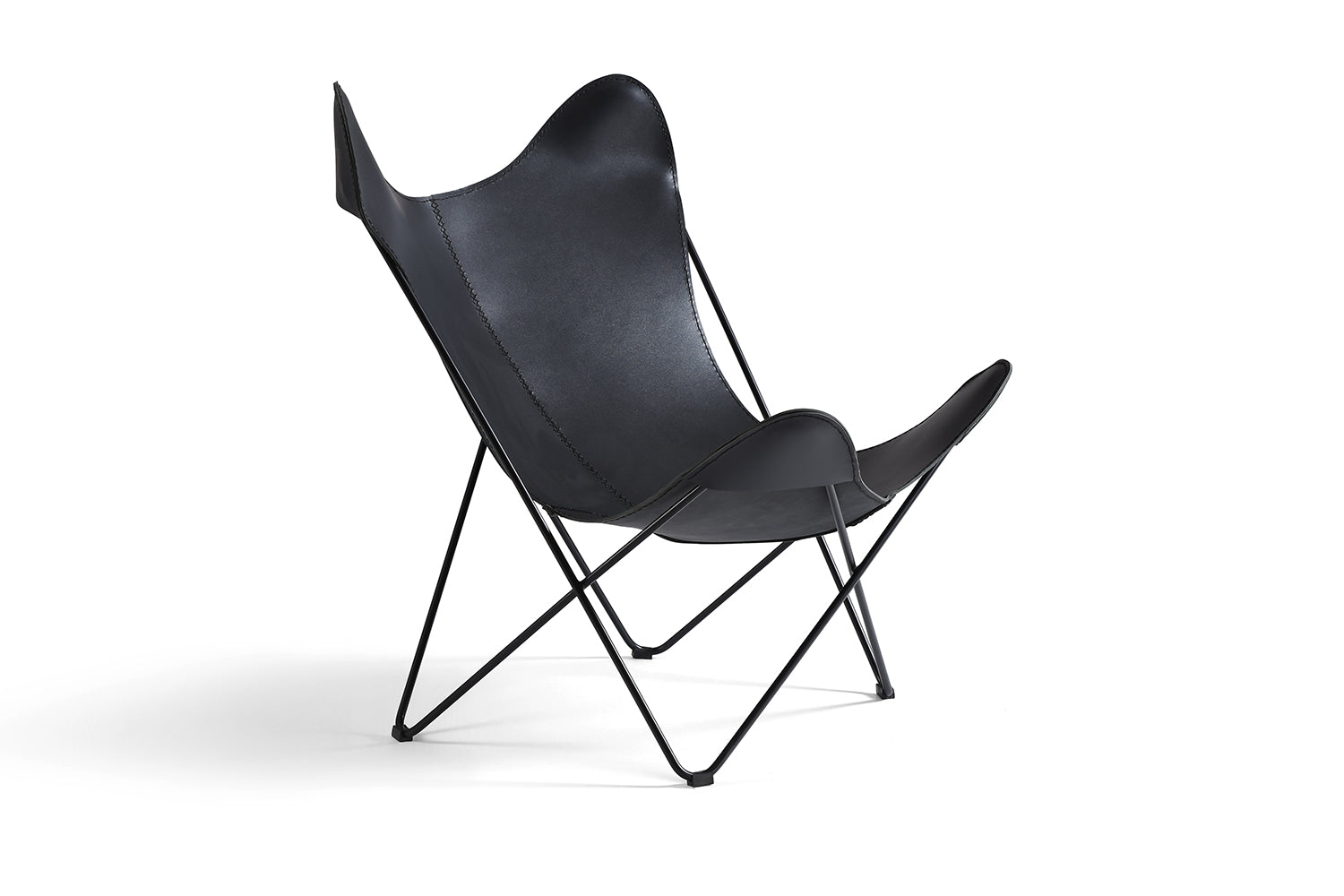 Fauteuil Papillon Historique en cuir noir