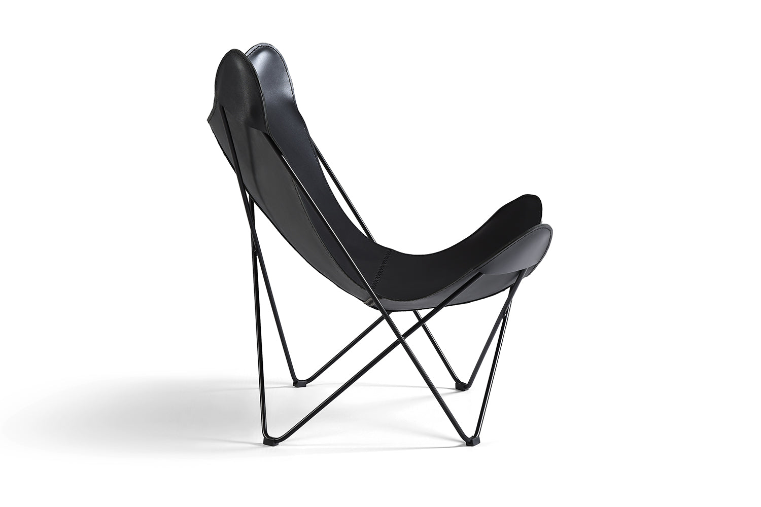Fauteuil Papillon Historique en cuir noir