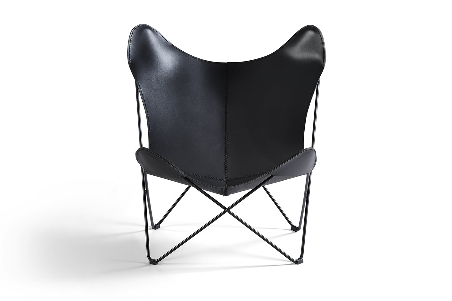 Fauteuil Papillon Historique en cuir noir