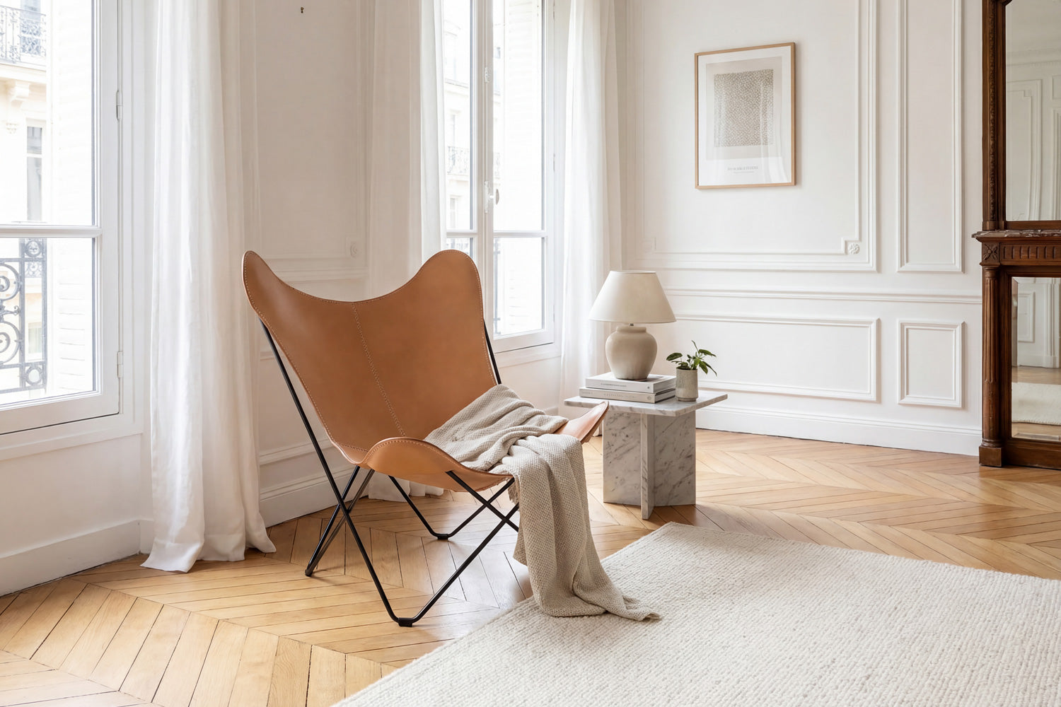 Fauteuil Papillon Historique en cuir
