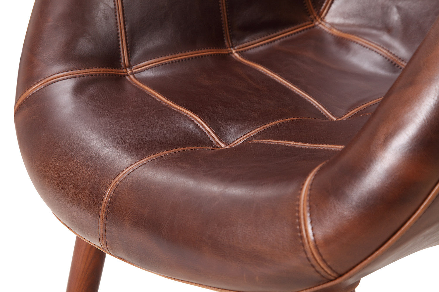 Assise en cuir de la chaise pilote Rose & Moore