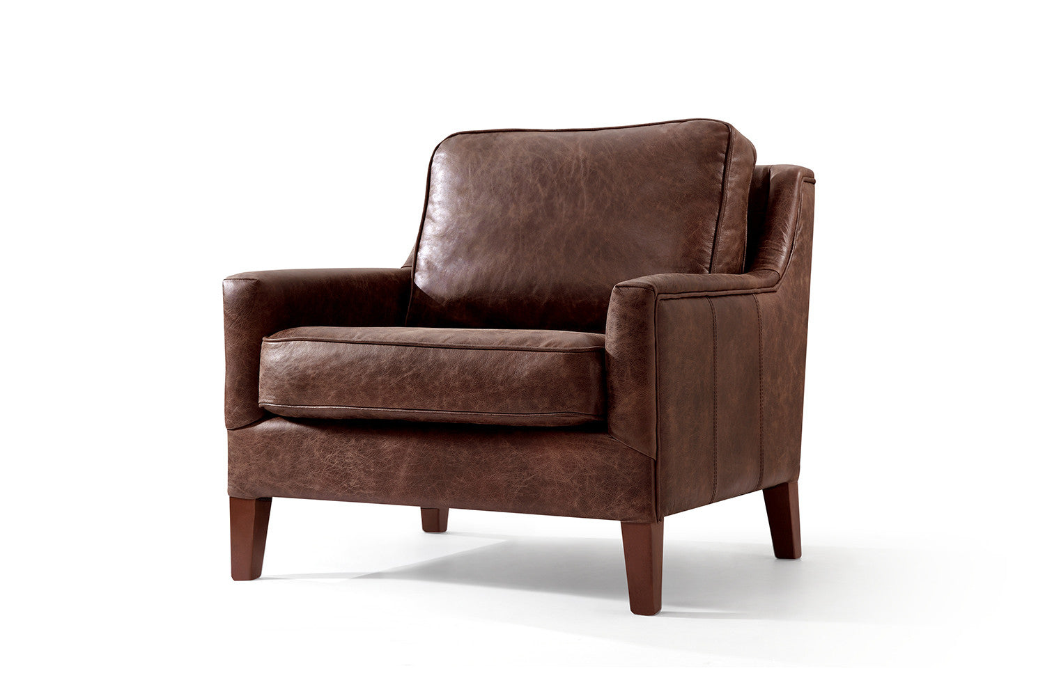 Fauteuil Anglais en Cuir Art Déco Oxford Rose & Moore de profil
