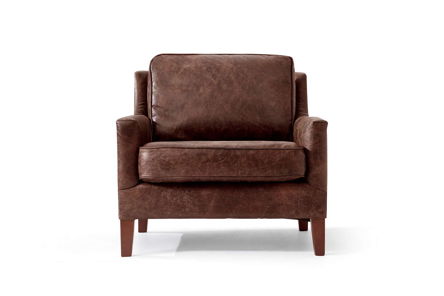 Fauteuil Anglais en Cuir Art Déco Oxford Rose & Moore de face