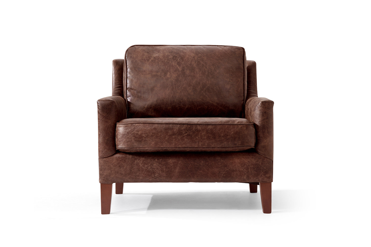 Fauteuil Anglais en Cuir Art Déco Oxford Rose & Moore de face