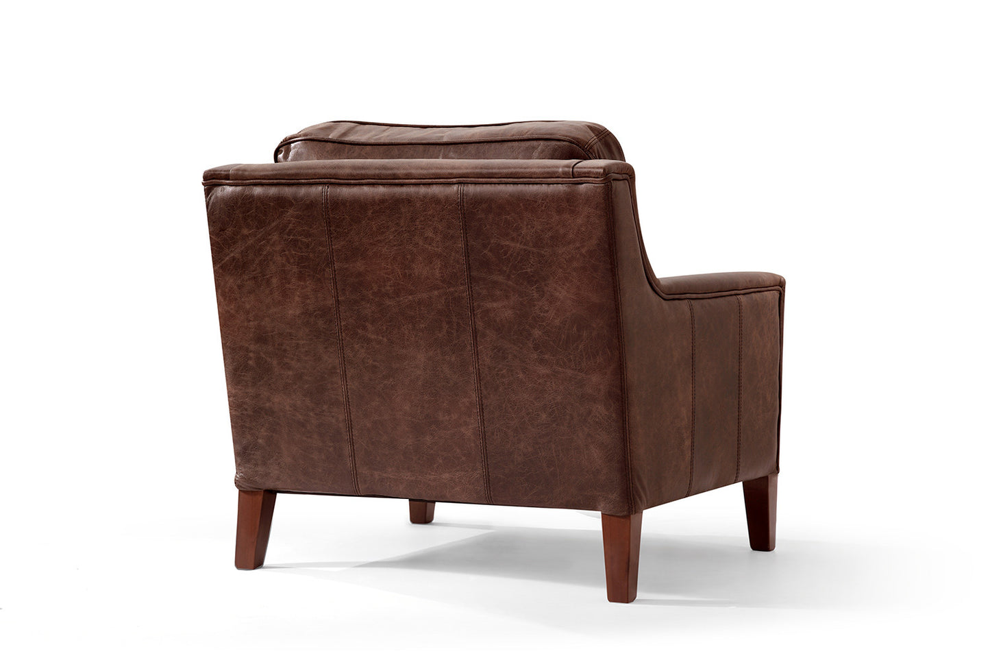 Fauteuil Anglais en Cuir Art Déco Oxford Rose & Moore de dos