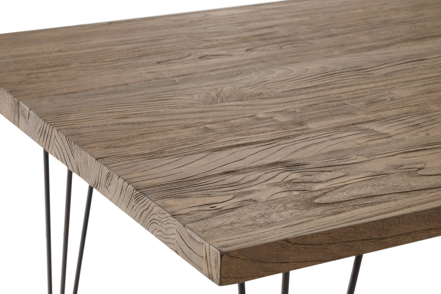 Plateau en bois de la table industrielle avec pieds en épingle