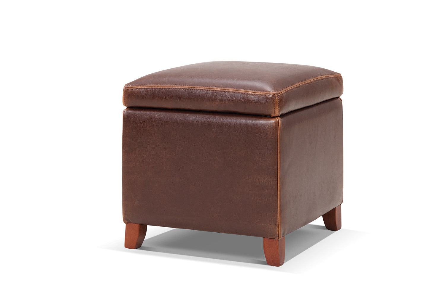 Ottoman pouf avec rangement en cuir