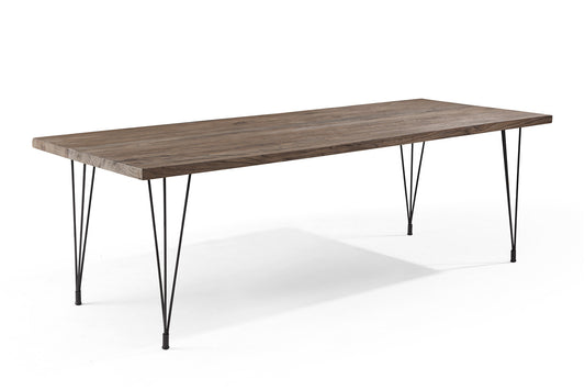 Table industrielle métal et bois avec pieds en épingle