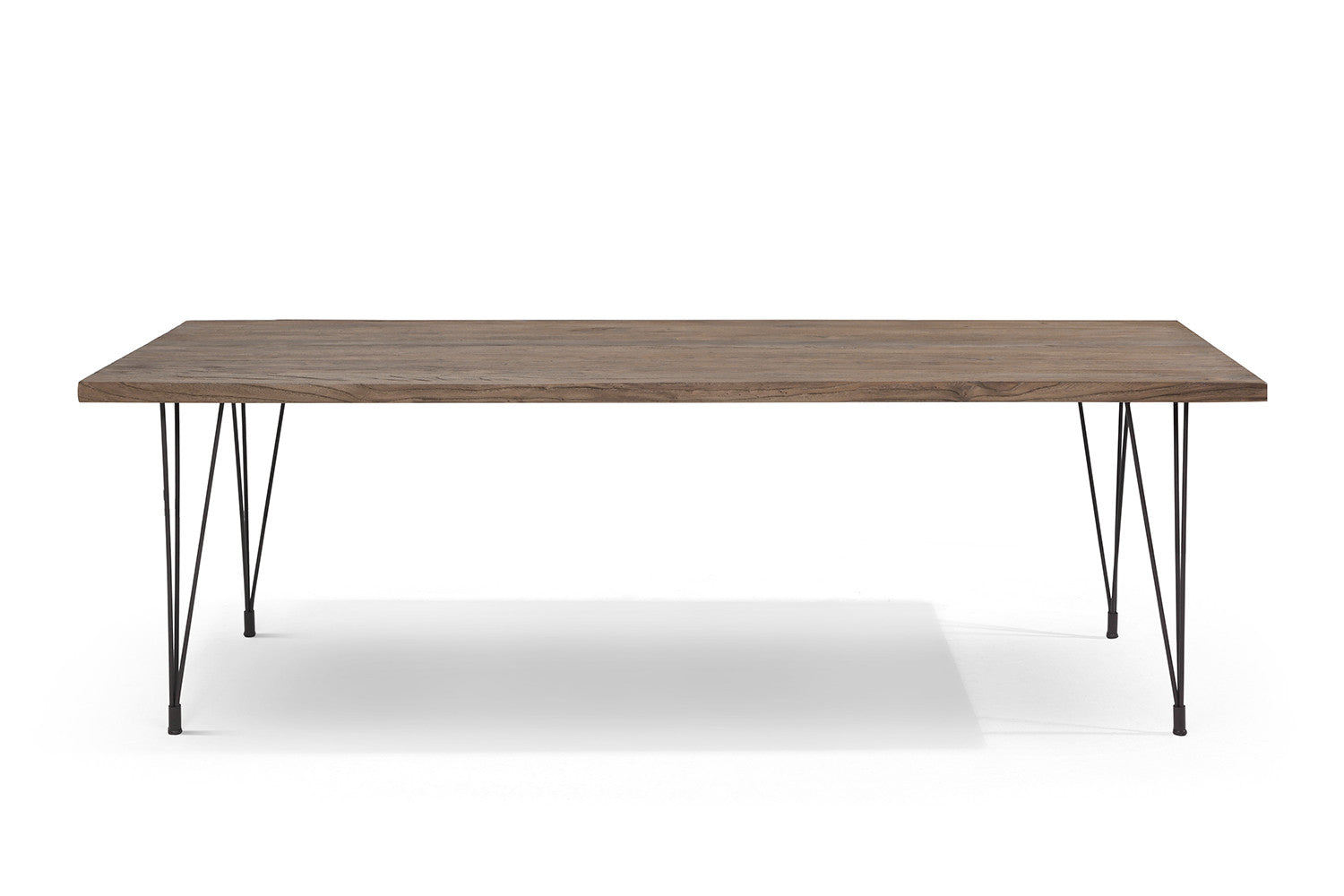 Table industrielle métal et bois avec pieds en épingle